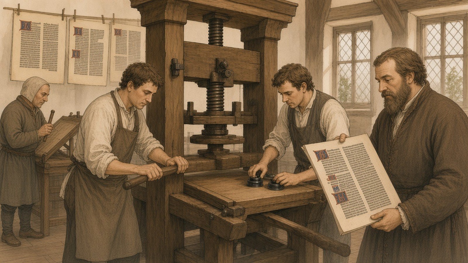 Gutenberg and the Printing Press with Movable Type
